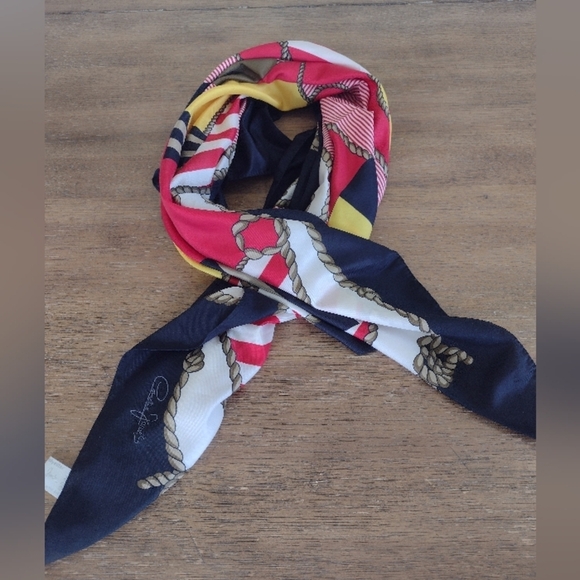 Authentic Cornelia James Nautical Scarf 35" Square - Picture 3 of 8